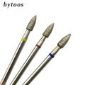 HYTOOS Cone Diamond Burr Nail Drill Bits Rotary Russian Cuticle Bit Electric Manicure Drill Tool Nails Accessories. 