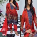 Fancy Malai Printed Unstitched 3 Piece Suit Best for Girls  & women - Art# JS - FMPL - SC - M16 - BD. 