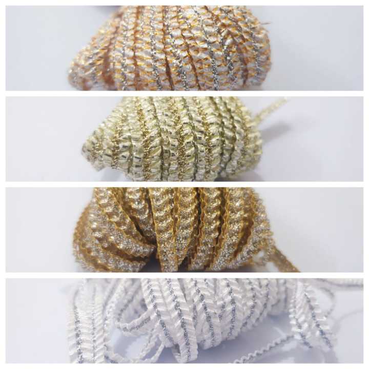 6%20yard%20Flat%20Metallic%20Streachabale%20Braided%20Cord,%205%20mm,%20DIY%20Crafts%20Gift%20Wrapping%20Clothing%20-%20Image%202