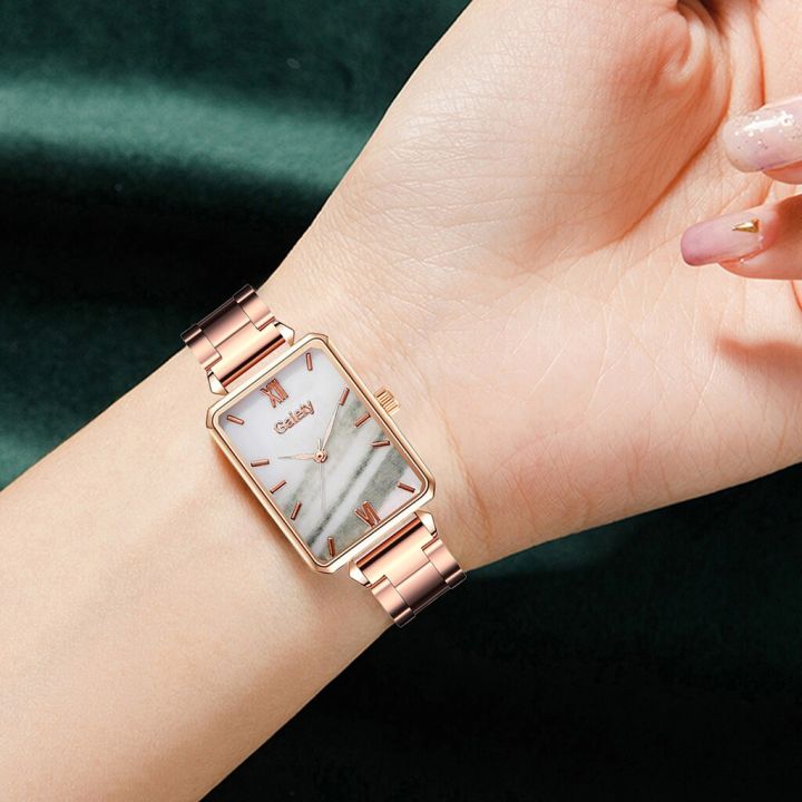 Gaiety%20Brand%20Watch%20For%20Women%20Green%20Dial%20Square%20Ladies%20Quartz%20Wrist%20Watch%20Bracelet%20Rose%20Gold%20Dress%20Luxury%20Women%20Watches%20-%20Image%204