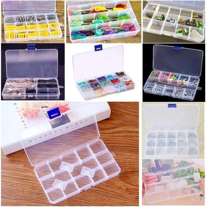 Adjustable Grid Transparent Plastic Beads/Art and craft Accessories/Hardware accessories/stationery Storage Box/Organizer