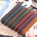 HiStrawberry Genuine Leather Zipper Pen Bag Mini Small Pencil Case Apple Electronic Writing Pen Protective Sheath Creative Vintage Style. 