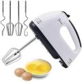 Scarlett Hand Mixer - 7 Speed Egg Beater with Chrome Beater + Dough Hook (White, 260W). 