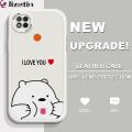Jizetin for Redmi 9C / Redmi 10A Back Cover Funny Bear Lambskin Texture PU Leather Back For Girls Boys Soft Phone Case. 