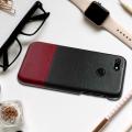 Happon Case for Google Pixel 3a Back Case Ultra Slim Fit Contrast Color Hard PC+Leather Cover Anti-Scratch Phone Protector    Red-light brown. 