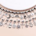 50PCS European Vintage Silver Designer Charms For Women's Pandora Style Necklace Bracelet DIY Jewelry Making Supplies Pendant. 