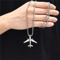 Classic niche design trendy men's and women's airplane necklace simple hip-hop nightclub dance cute airplane pendant gift. 