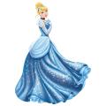Size: 12 x 8 inches - cute cinderella Princess Disney Cartoon in blue gown self adhesive wall sticker decal, vinyl, for girls, Kids , gift, baby, class, room, bedroom, home , decor, decoration - printed. 