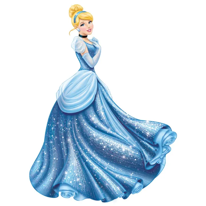 Size:%2012%20x%208%20inches%20-%20cute%20cinderella%20Princess%20Disney%20Cartoon%20in%20blue%20gown%20self%20adhesive%20wall%20sticker%20decal,%20vinyl,%20for%20girls,%20Kids%20,%20gift,%20baby,%20class,%20room,%20bedroom,%20home%20,%20decor,%20decoration%20-%20printed%20-%20Image%202