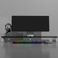 Wooden Monitor Stand - Monitor Riser Wood - Desk Organizer Stand for PC Monitor, Laptop and Printer - High Quality Glossy Black Lamination. 