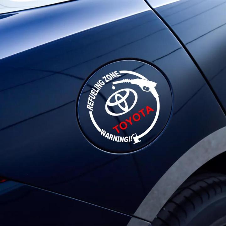 Fuel Tank Sticker (White) Toyota Latest Style, Petrol Tank Decoration Stickers for Car by Sticker Saloon