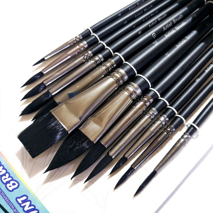 Worison Professional Artist Synthetic Squirrel Hair Watercolor Paint Brushes Set For Painting 12pcs