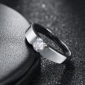 Never fade Men Classic Stainless steel Zircon Ring For Men Women Wedding couple Engagement jewelry. 