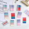 【FUN LIVE】 Korean Stationery Sticky Note Self-Adhesive Bookmark Page Marker Weekly Planner Sticky Tabs Transparent Stickers School Supplies. 