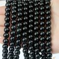 Shiny Black Obsidian Natural Stones 10/8/6/4mm Loose Beads For DIY Bracelets Necklace Beaded Jewelry Making Accessoriy Wholesale. 
