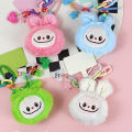 Kawaii Squeak Labubu Plush Doll Cute Stuffed Doll Keychain Backpack Pendant NOVO. 