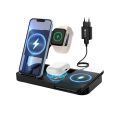 seacosmo Wireless Charger, 4-in-1 Foldable Portable Wireless Charger, 18 W Inductive Charging Station Compatible with iPhone 14/13/12/11/XS/XR/X/8, Galaxy S22/S21/S20, iWatch, AirPods. 