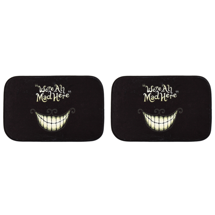 2 Pcs 40X60cm We'Re All Mad Here Printed Doormat Floor Mat Home Creative Mat Super Soft Absorbent Bathroom Door Mat