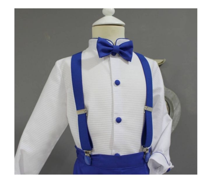 Imported Made Adjustable Suspenders Gallus With Bow Tie For Kids Stretchable Elastic -Assorted Colors