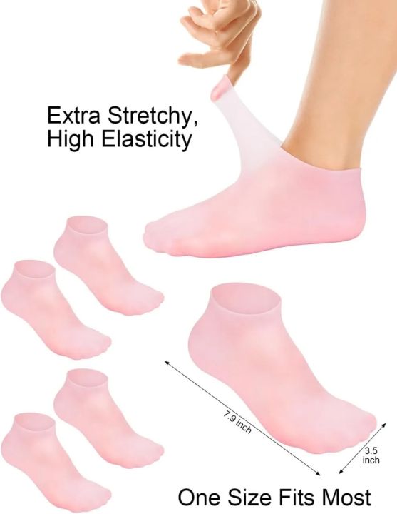 "Elastic%20Silicone%20Spa%20Socks,%20Moisturizing%20Gel%20Socks%20for%20Healing%20Dry,%20Cracked%20Feet"%20-%20Image%204