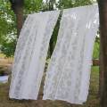 White Lace Floral Net Curtains Voile Curtains for Study Room Yard Decorative 150cmx100cm. 