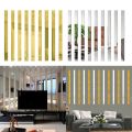 Acrylic Golden Strip Mirror Wall Stickers, DIY Geometric Removable Acrylic, Size 1×96 inches. 