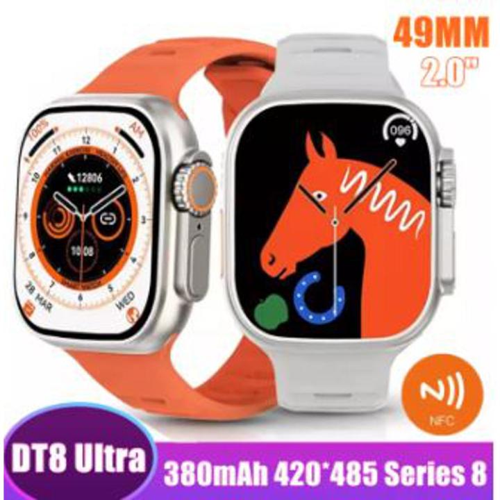 DT8 Ultra Smartwatch 2.0" Screen Multitasking Bar NFC Body Temperature Bluetooth Call Men Women Smart Sports Watch Series 8