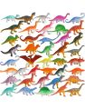 24 Pcs - Tiny Dinosaur World Jurassic Park Toys - Wild Animal Action Figures Jungle Zoo Toy Set For Kids Boys and Girls Educational Toys - 5cm / 2 Inch. 