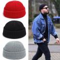 Fashion Hip Hop Beanie Knitted Hat Men Skullcap Women Winter Warm Brimless Baggy Melon Cap Cuff Docker Fisherman Beanies Hats. 