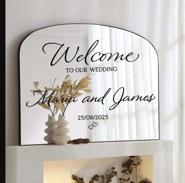 Welcome To The Wedding Mirror Vinyl Decal, Custom Welcome Wedding Sticker, Wedding Mirror Decal, DIY Mirror or Sign, Personalized DECAL ONLY