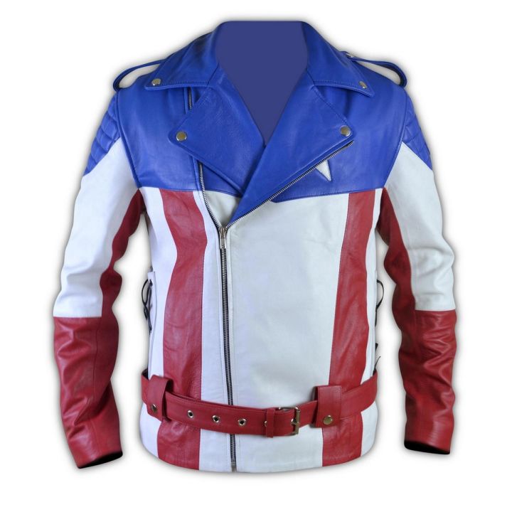 Leatherly United States of America USA Flag  Leather Jacket
