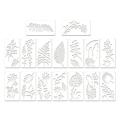 16 Pieces Leaves Stencil Reusable Sheet Painting Stencil Wall Stencil. 