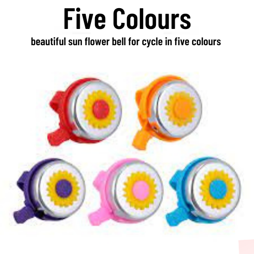 Sunflower-Shaped Bicycle Bell Plastic Bicycle Bell Cycling Ringing Bell  Available in random Colors for Kids with Clear Ring Tone and Easy Installation cycle accessories
