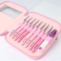 9pcs Crochet Hook Kit 2.5-6cm Ergonomic Soft Handle Aluminum Hooks Set with 8 Sizes for DIY Crafts Knitting Crocheting Supplies. 