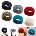 Elastic Knitting Headband Thick Hair Bands Ear Warmer for Women Winter Exercise Sports , Black, 21cmx11.5cm. 