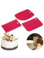 3 Pcs Set Plastic Dough Bench Scraper Cake Cutter, Chopper, Smoother Icing Fondant Cake Decorating Pastry Baking Tool. 