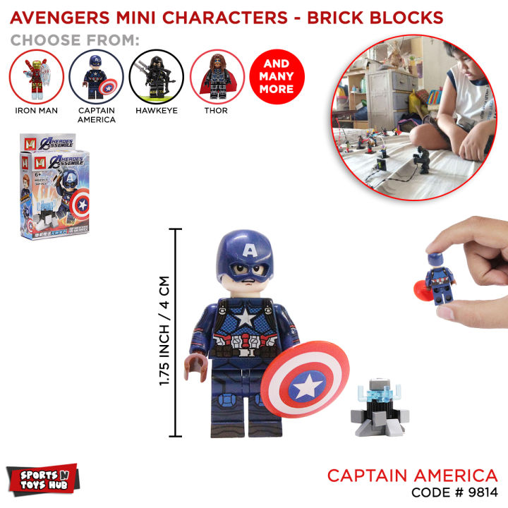 Avenger Assemble Action Figures Building Blocks Bricks DIY Toys Marvel Legends, Avengers Infinity War & End Game, Collectable Series Figures Toy, Superheros Spiderman, Captain America, Ironman, Autman, Hulk & Black Panther, Thanos Villan Gift For Kids