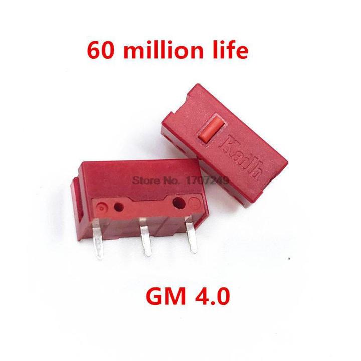 2Pcs Kailh Red GM4.0 60 million click life Gaming Mouse Micro Switch 3 Pin Red Dot Used On Computer Mice Left Right Button
