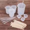 Silicone Measuring Cups for Epoxy Resin, Reusable Mixing Cups Jugs Resin Casting Container with Mixing Sticks for Resin. 