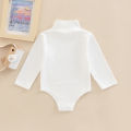 Infant Baby Spring Romper, Solid Color Long Sleeve Turtleneck High Stretch Jumpsuit for Boys Girls. 