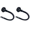 1 Pair of Metal Curtain Hooks - Retro Wall Mounted Curtain Hold Back Tiebacks Wall Hook Tassel Drapery Holder (Black). 