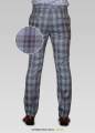 Y.BRAND-GREY SLIM-FIT PLAID CHECK CASUAL Pant for men-DP-1014. 