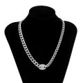 Punk Thick Chain Choker Necklace for Women Trendy Crystal Coffee Bean Pendant Necklace 2022 Fashion Jewelry for Neck Collar Gift. 