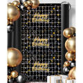 Sequin Happy Birthday Printing Foil Curtain Backdrops Birthday Party Decorations Sequin Wall Backdrop Wedding Party Backdrop. 
