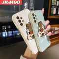 JIUMOO For Samsung Galaxy A32 4G Case Cartoon Cute Squirrel Luxury Plating Side Phone Cases Pattern Silicone Casing Full Cover Camera Protection Shockproof Softcase. 