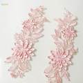 2Pcs Lace Applique Flower Embroidery Applique for DIY Jeans Evening Dress. 