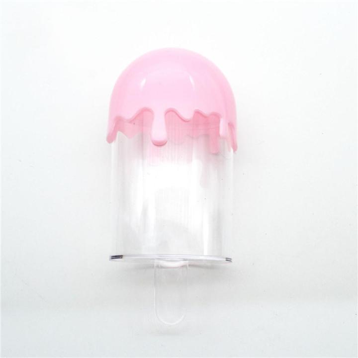 Plastic Portable Eyelash Storage Box Clear Ice Cream Eyelash Packaging Case Lollipop Candy Color Lash Storage Container Boxes