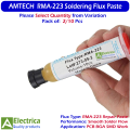 2/10PCS AMTECH 10cc RMA-223 Soldering Flux Paste 10CC Syringe Tube for PCB BGA SMD Rework Repair by Electrica. 