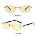 Y2K Rimless Rectangle Sunglasses Trendy UV400 Protection Frameless Sun Glasses Shades for Women & Men. 