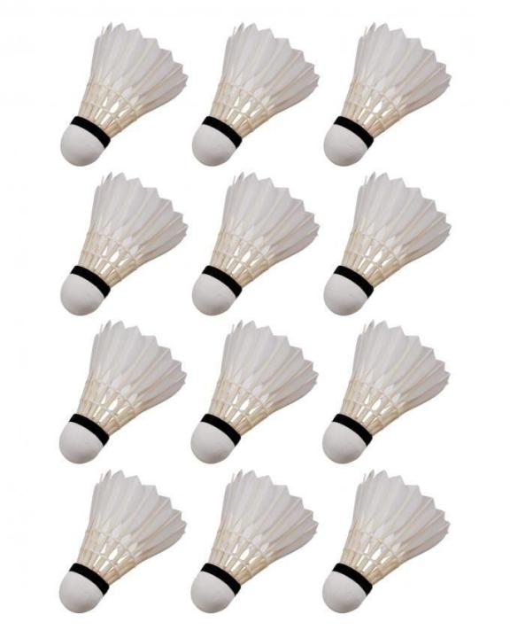 Pack%20of%2012%20-%20Feather%20Shuttle%20Cocks%20-%20White%20-%20Image%202
